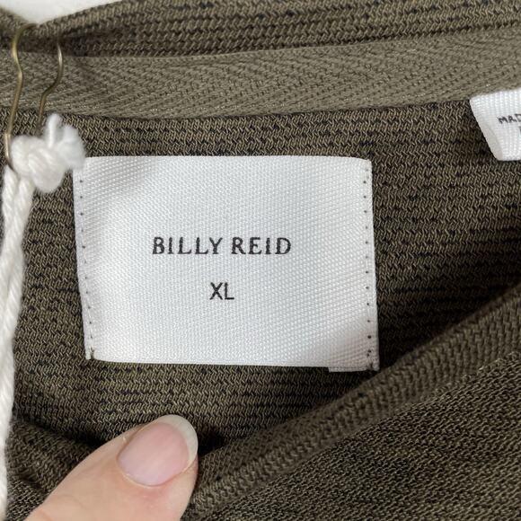 Billy Reid Indian Crew Shirt Mens XL Olive Lightweight T-Shirt Casual Preppy NEW - Picture 3 of 11